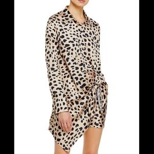 NWT Aqua Tie-Front Long Sleeve Dress